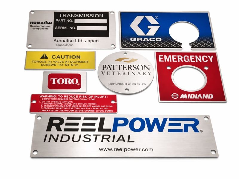 metallics-aluminum-metal-label-nameplate-faceplate-etch-fill-screen-print-safety-mill-komatsu-graco-midland-toro-reelpower-800x600