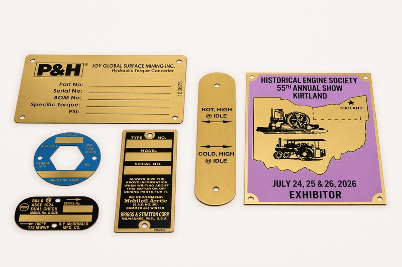 metallics-brass-metal-label-nameplate-screen-print-chemical-etch-fill-mounting-holes-aymcdonald-briggsstratton-800x533